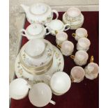 A Wedgwood bone china tea service in the 'Mirabelle' pattern, 22 pieces, a Royal Albert 'Braemar'