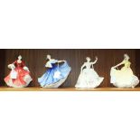 Four Royal Doulton figurines: 'Ninette' HN2379, 'Stephanie' HN2811, 'Elaine' HN2791 and 'Shirley'