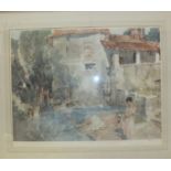 Sir William Russell Flint RA, a coloured print 'Mill Pool St Jean du Cole', limited-edition 186/850,