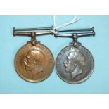 A 1914-18 War Medal and a Mercantile Marine for War Service 1914-18 Medal, both awarded to James A
