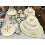 Forty-one pieces of Royal Doulton 'Grantham' decorated dinner ware and two Oriental export tea