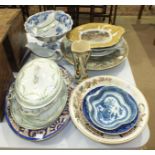 A collection of 19th century ceramics, (damaged and/or restored).