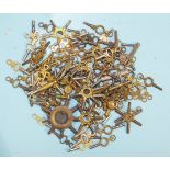 A collection of approximately one hundred and twenty pocket watch keys.
