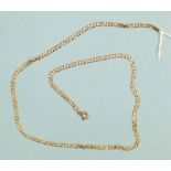 A 9ct yellow and white gold curb-link neck chain, 46cm, 6.1g.