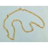 A 9ct gold necklace of curb links, 60cm long, 12g.