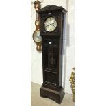 An oak-cased chiming grandmother clock, 181cm high.