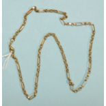 A 9ct gold fancy-link neck chain, 51cm, 14.6g.