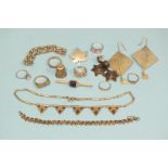 A quantity of silver and white metal jewellery, some gem-set, 131g.