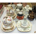 Thirty-four pieces of late-19th century floral-decorated tea ware, other tea ware and ceramics.
