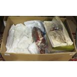 A small collection of linen, children's ballet slippers, lady's gloves and miscellaneous items.