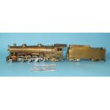 Sunset Models Inc, by Samhongsa, O gauge, a USRA "Light" 2-8-2 brass locomotive and tender,