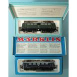 Märklin HO gauge, two pantograph electric locomotives, 3040 and 3034, boxed, (2).