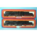 Märklin HO gauge, 3102 2-6-8-0 locomotive and 10-wheel bogie tender no.530001, boxed and another,