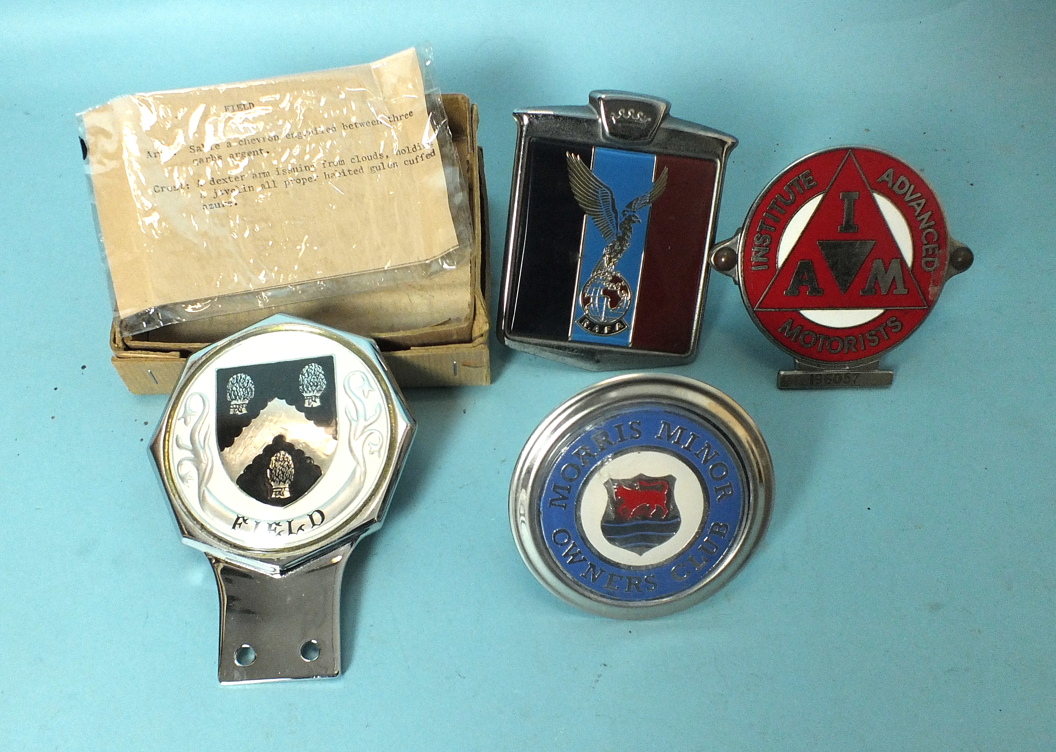 Two Royal Air Forces Association car badges, three various RAC car badges and three other car - Image 2 of 3