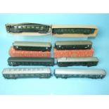 Märklin HO gauge, eight various green livery coaches, (two boxed), (8).