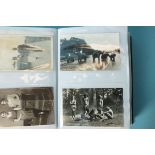 An album of 200 postcards, mainly RPs, of military, naval and civilian personnel, also including RPs