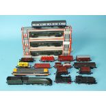 N gauge, a Trix 4-6-2 locomotive and tender "Mallard", a Fleischmann 0-4-0 pannier locomotive, an