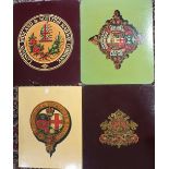A set of four transfer-printed and painted railway company crests: Lancashire & Yorkshire Railway,