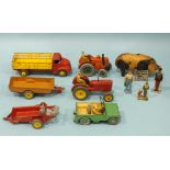 Dinky Supertoys, no.531 Leyland Comet, red/yellow, 301 Field Marshall tractor, other agricultural