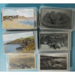 Approximately 180 postcards of Cornwall, including RPs, A R Quinton, etc.