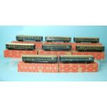 Märklin HO gauge, 346-3J Compagnie Internationale, five sleeping cars and three dining cars, all