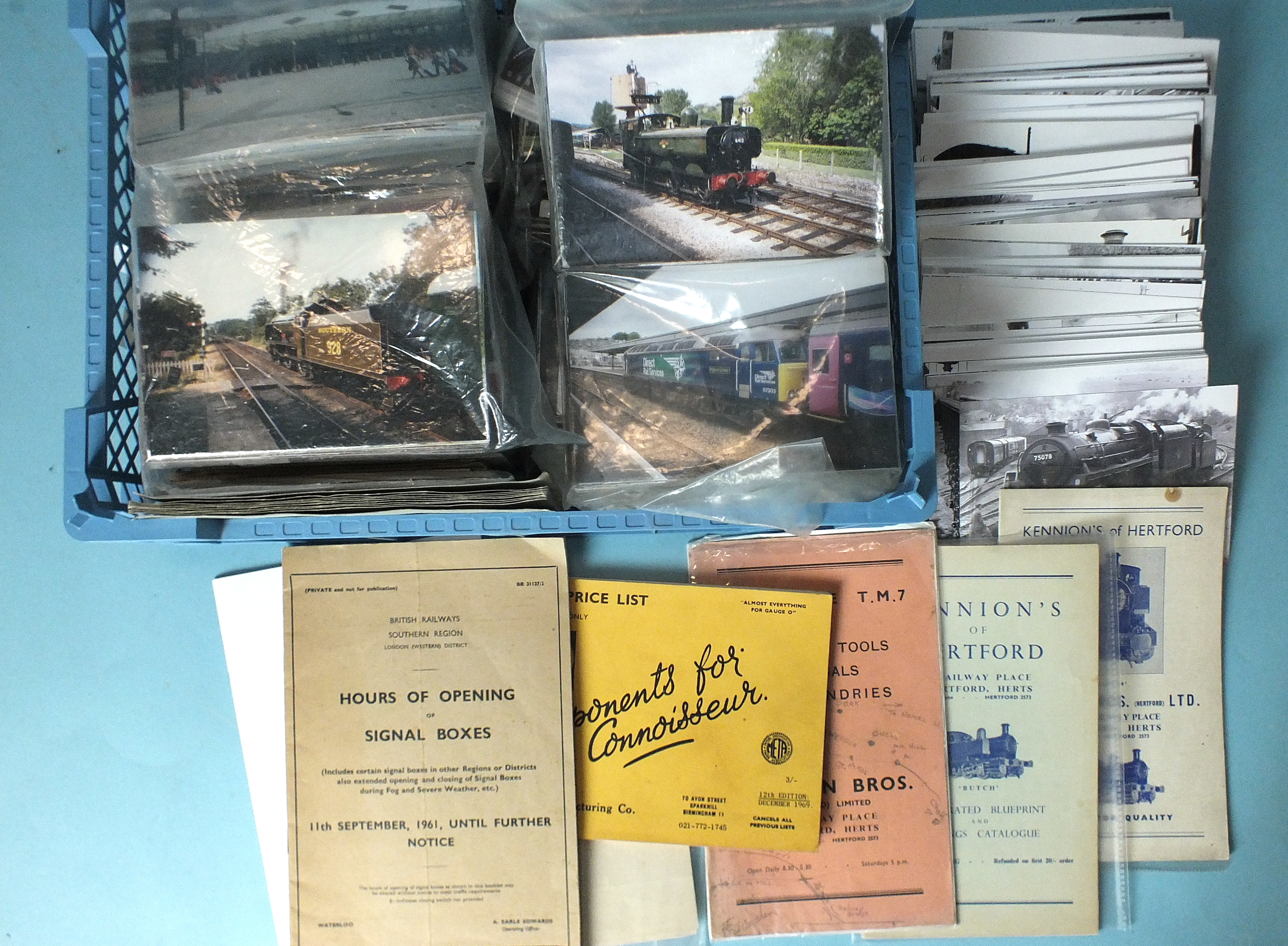 A large quantity of black and white and colour photographs of locomotives and railways, etc.