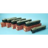 Märklin HO gauge, 346/4 six baggage cars, (five boxed, numbered incorrectly, one wired for