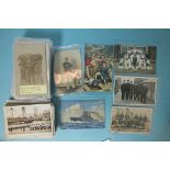 A quantity of postcards and photographs of sailors and ships, 130 cards and an album of magazine