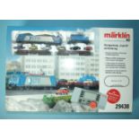 Märklin HO gauge, 29438 "Logistics" Starter Set, comprising LTE pantograph locomotive, three freight