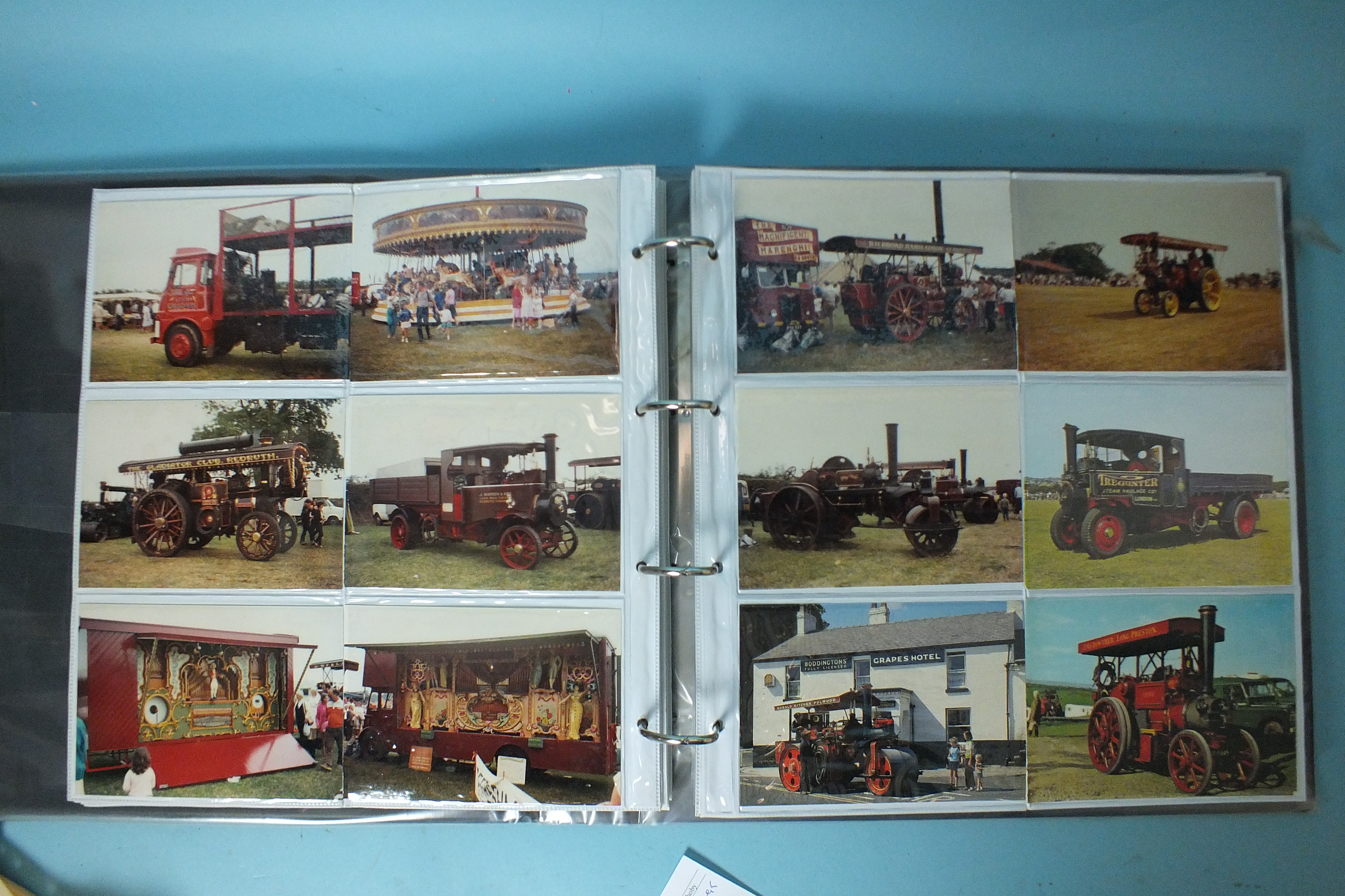 An album of approximately 340 postcards and photographs of traction engines. - Image 2 of 2
