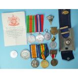 A WWI pair awarded to 033825 Pte R Roxburgh AOC, British War and Victory medals with WWII War and