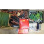 Triang OO gauge, a quantity of trackside accessories, buildings and track, some boxed.