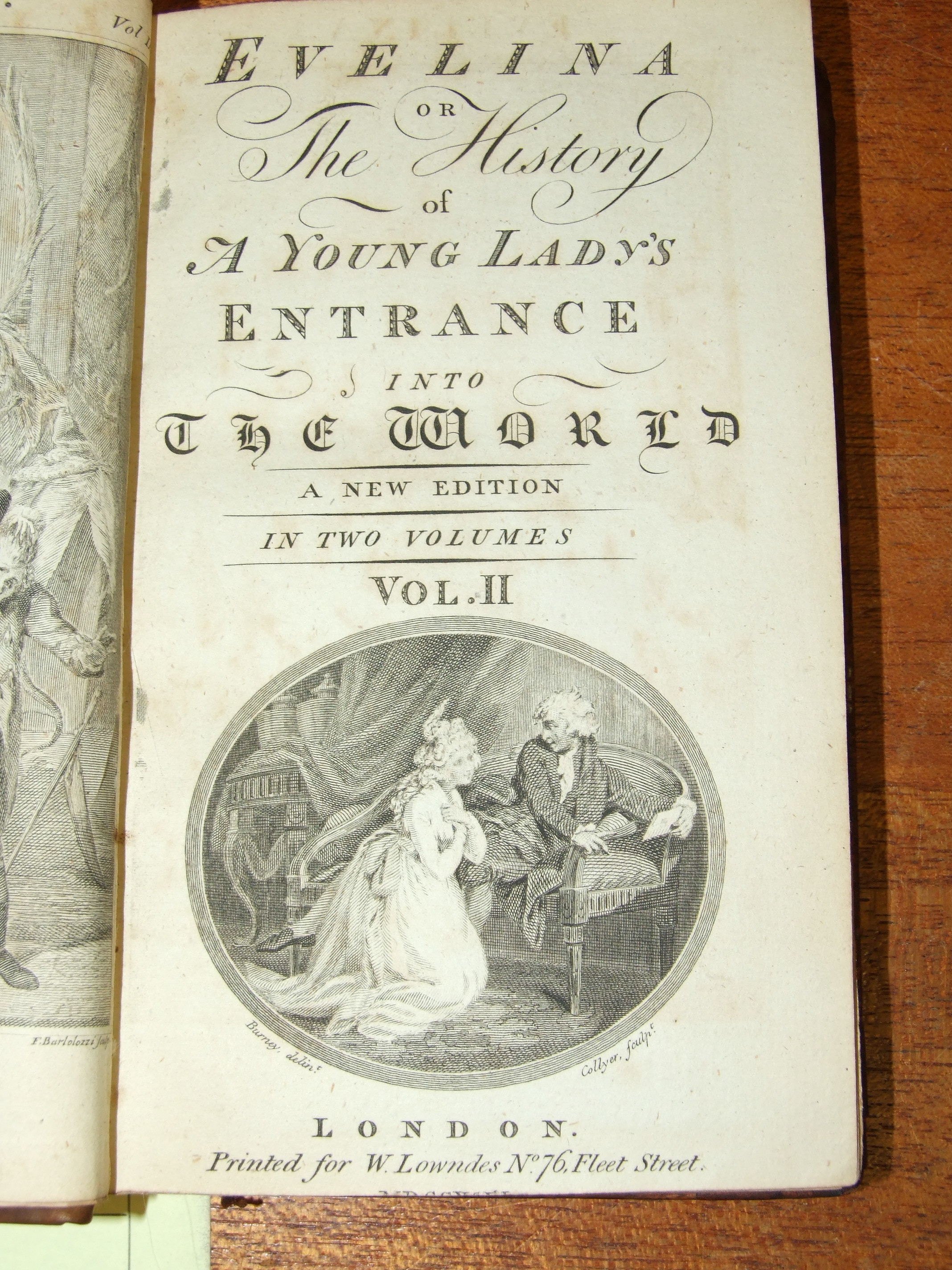 Burney (Fanny), Evelina, or, The History of a Young Lady's Entrance into the World, 2 vols, New - Image 2 of 3