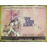 A British quad film poster 'My Fair Lady', rolled, (a/f, scuffs, Sellotape marks, etc.).