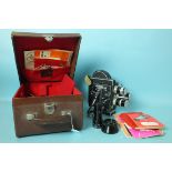 A Paillard Bolex H*/H16 ciné camera with spare lens, accessories and manuals in original leather
