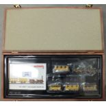 Märklin HO gauge, Der Adler, 2-2-2 locomotive, tender and three coaches, in wooden presentation