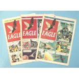 Eagle Comics, Vols 1-5, 1950's, a near-run, Vol 1 (1, 3-26, 28); Vol 2 (1-52); Vol 3 (1-52); Vol