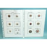 A collection of over sixty various enamel and cloth Red Cross badges and related items.