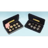 A Pobjoy Mint 1979 Isle of Man six-coin set and a 1980 sterling silver seven-coin set, (both cased),