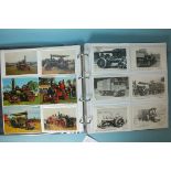 An album of approximately 340 postcards and photographs of traction engines.