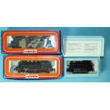 Märklin HO gauge, three boxed locomotives: 3000 0-6-0 tank engine, 3096 2-8-2 tank engine and 3049