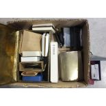 A Dunhill gilt metal lighter, a musical compact and other items.