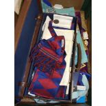 A collection of Masonic regalia, including a Craft Master's apron.