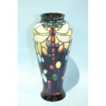 A Moorcroft Pottery 'Favrile' pattern baluster vase with dragonfly decoration, impressed and painted