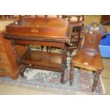 A Victorian mahogany butler's tray, the sides pierced for handles, 70 x 44cm and a Victorian