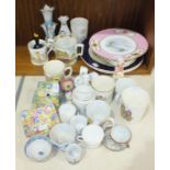 Various commemorative mugs, a Royal Winton 'Somerset' preserve jar and other ceramics.