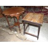 An oak occasional table and a mahogany occasional table, (2).