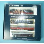 Fleischmann HO gauge, 4894 F-Zug "Gambrinus" limited-edition steam train pack, comprising DB Class