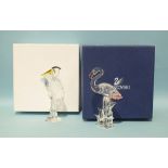 A Swarovski Crystal Flamingo and a Heron, both boxed, (2).