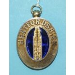 A silver gilt Hertfordshire Masonic collar jewel, Past Junior Grand Warden by George Kenning, London